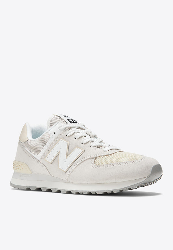 New Balance 574 Low-Top Sneakers in White with Gray U574FOG White