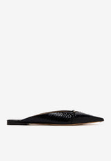 Julianne Patent Python-Printed Mules