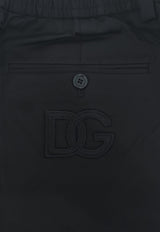 Straight-Leg Logo-Embroidered Pants