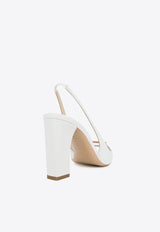 Andrea Wazen Carol 85 Leather Slingback Sandals White CARSB085LBUWHI_WHITE