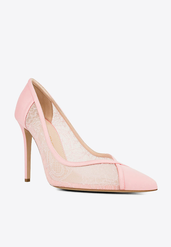 Andrea Wazen Nora 105 Guipure Lace Pumps Pink NORPU105SLAPIN_ROSE