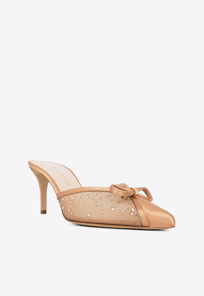 Andrea Wazen Kris 75 Mesh Glitz Mules Bronze KRIMU075SMHBRO_BRONZE