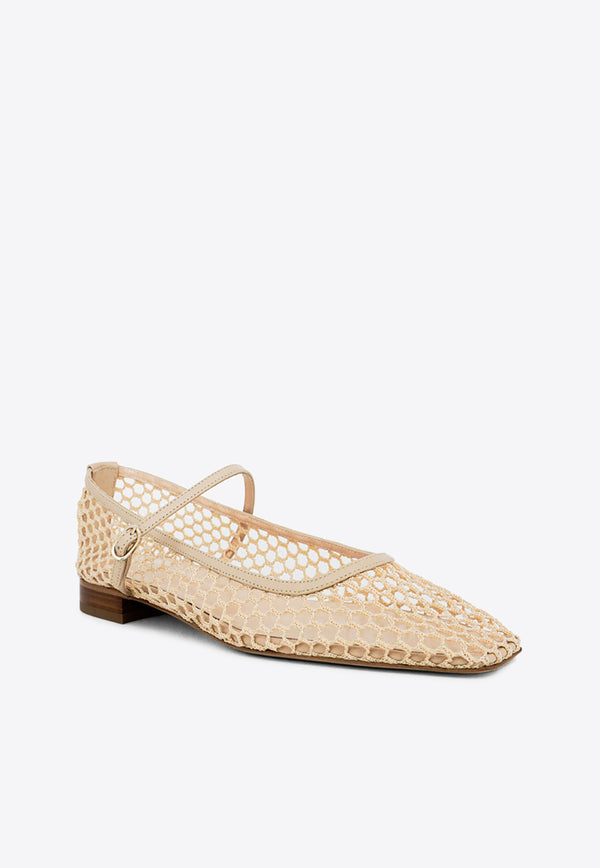 Andrea Wazen Julie Square-Toe Ballet Flats Nude JULBA015LNENUD_NUDE