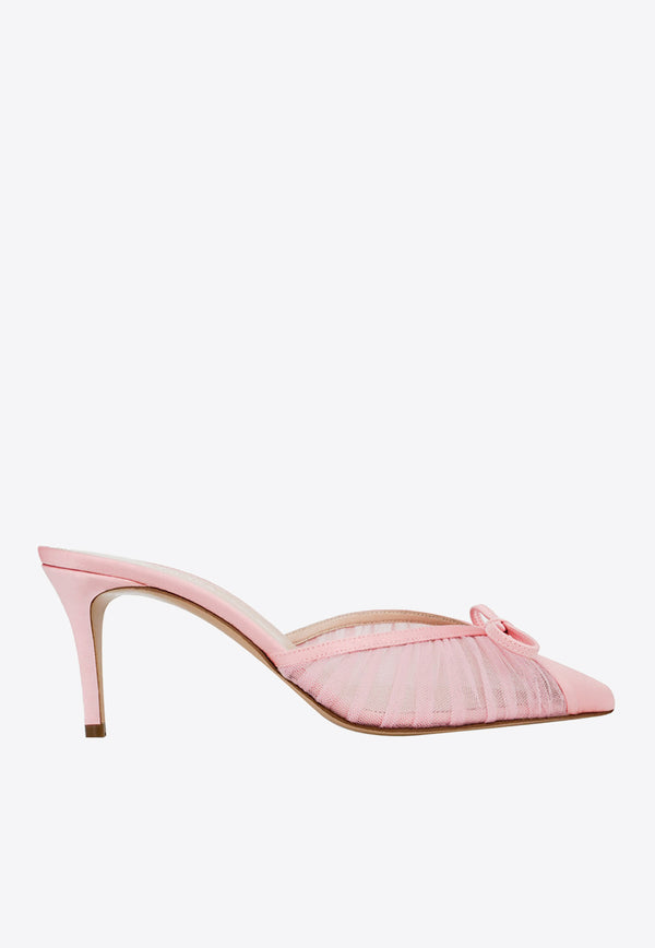 Andrea Wazen Kris 75 Satin Mules Pink KRIMU075TSAPIN_ROSE