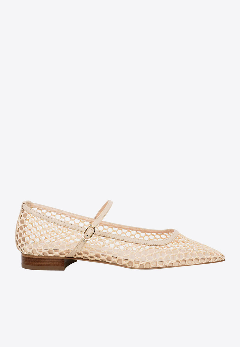 Andrea Wazen Julie Square-Toe Ballet Flats Nude JULBA015LNENUD_NUDE
