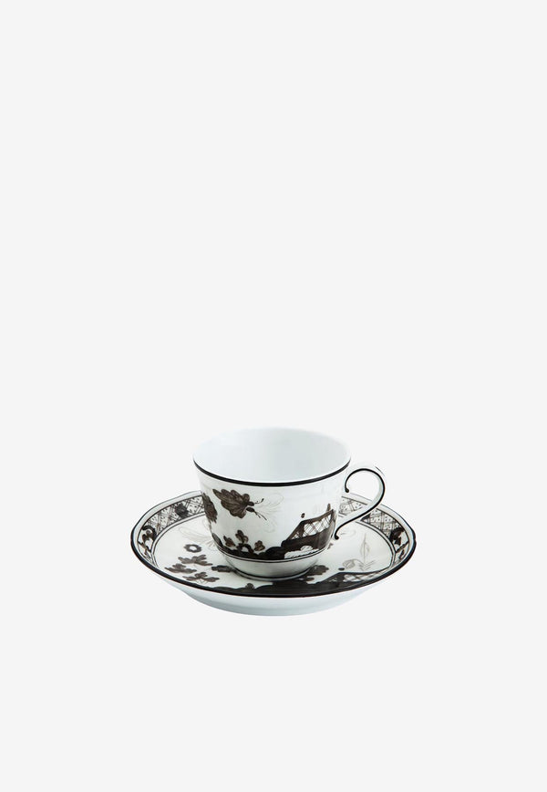 Ginori 1735 Oriente Italiano Albus Coffee Cup and Saucer  Monochrome 003RG00 FTZ301 01 0120 G00124000 + 003RG00 FPT301 01 0135 G00124000