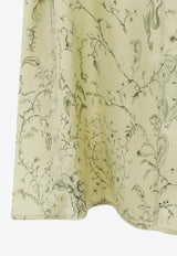 Patterned Silk Midi Skirt