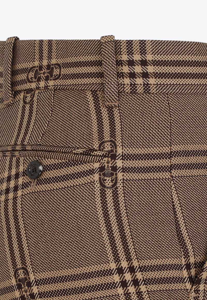 Horsebit Check Wool Pants