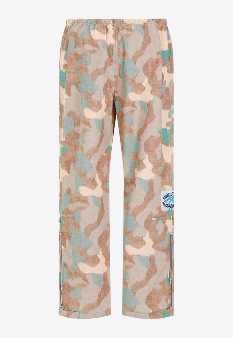 Camouflage Logo-Patch Cargo Pants