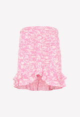 Milendi Ruched Mini Skirt in Silk