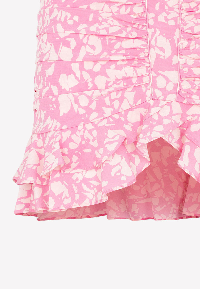 Milendi Ruched Mini Skirt in Silk