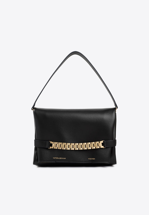 Chain Nappa Leather Pouch with Strap