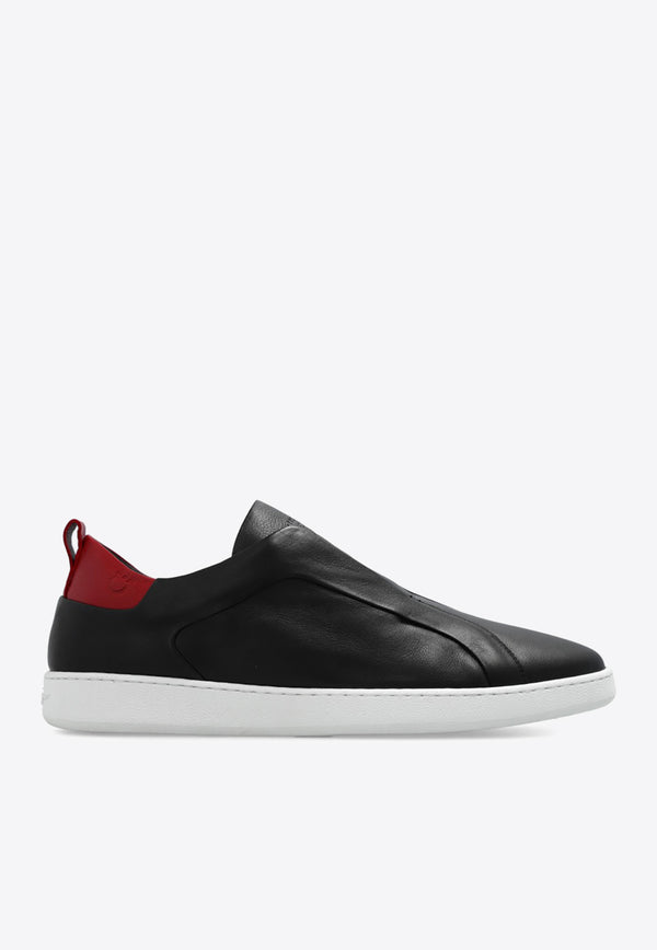 Salvatore Ferragamo Garda Slip-On Leather Sneakers 021182 GARDA SLIPON 759990 NERO Black