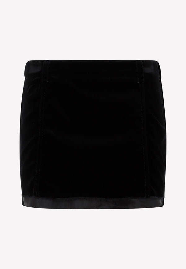 Velvet Logo Mini Skirt