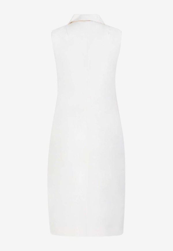 Triangular Logo Silk-Blend Midi Dress