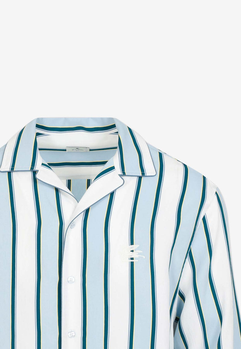 Striped Long-Sleeved Bowling Shirt