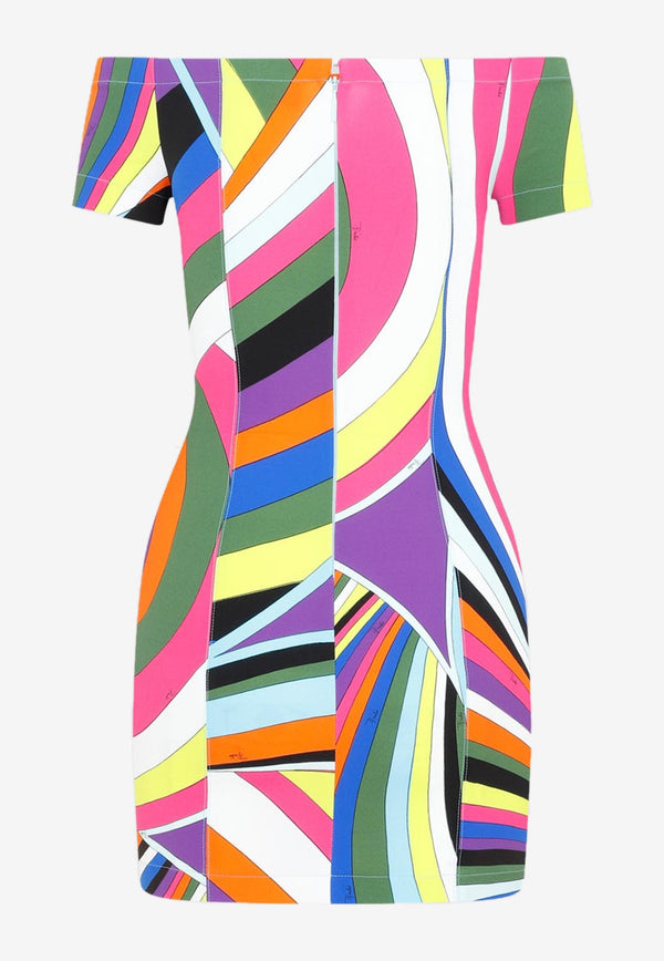 Iride Print Off-Shoulder Mini Dress