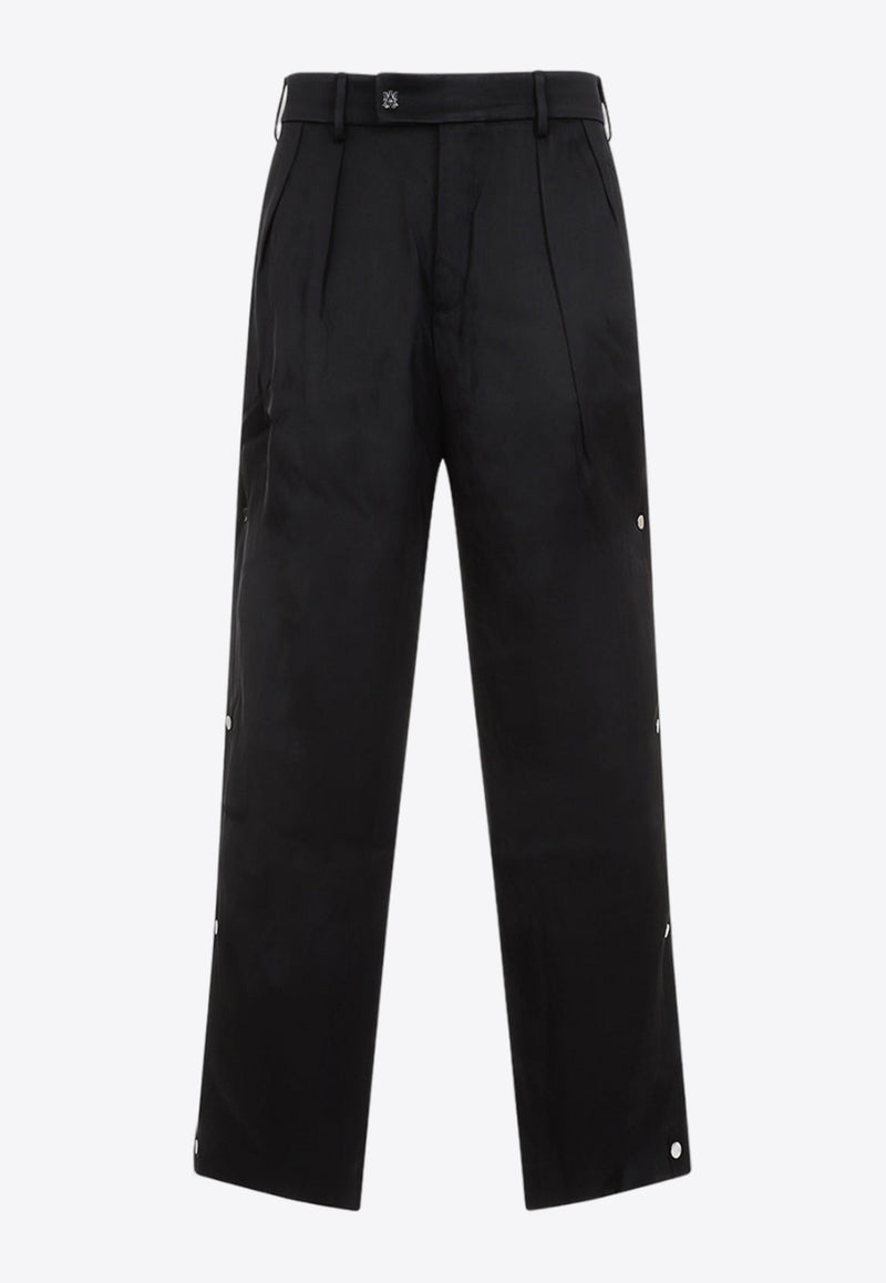 Snap Button Pleated Pants