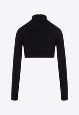 Cut-Out Rib Knit Cropped Top