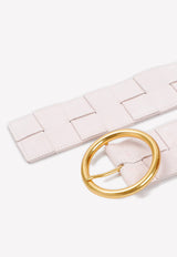 Bottega Veneta Maxi Intrecciato Belt in Suede Leather 41585561600181 577933.V0HS3 5903 BLISS WASHED GOLD
