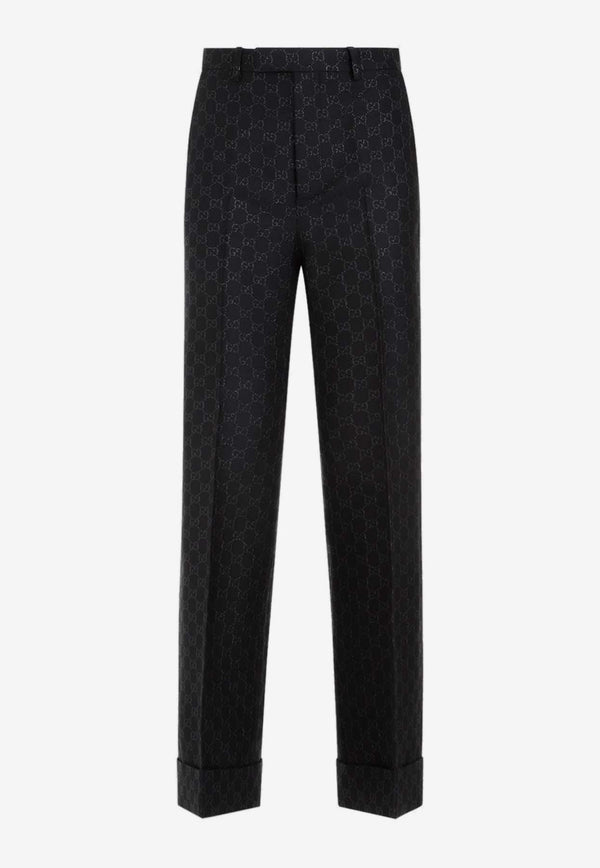 All-Over Lamé Logo Tailored Pants