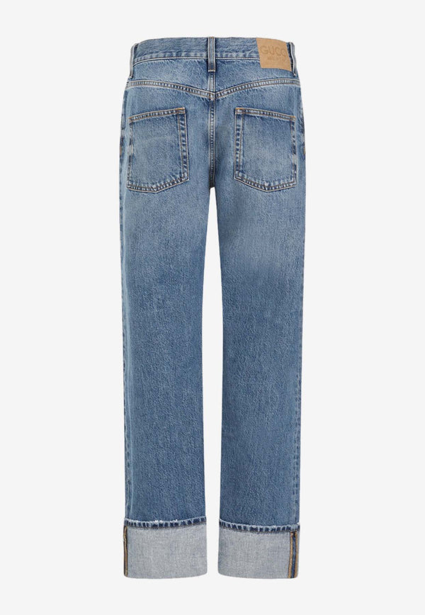 Washed-Out Straight-Leg Jeans