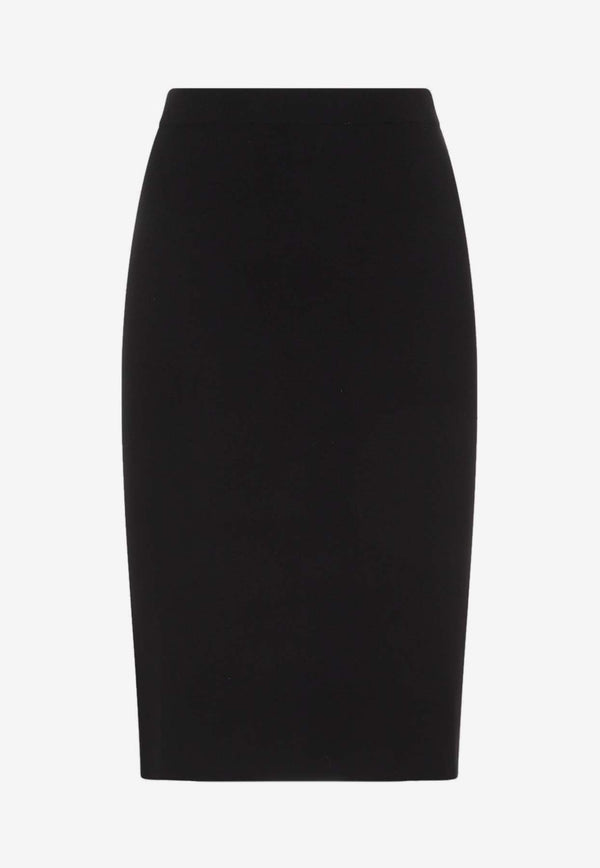 Wool Knee-Length Pencil Skirt
