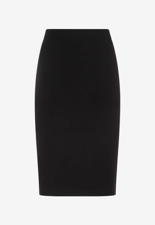 Wool Knee-Length Pencil Skirt