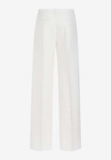 Logo Jacquard Wool and Silk Pants