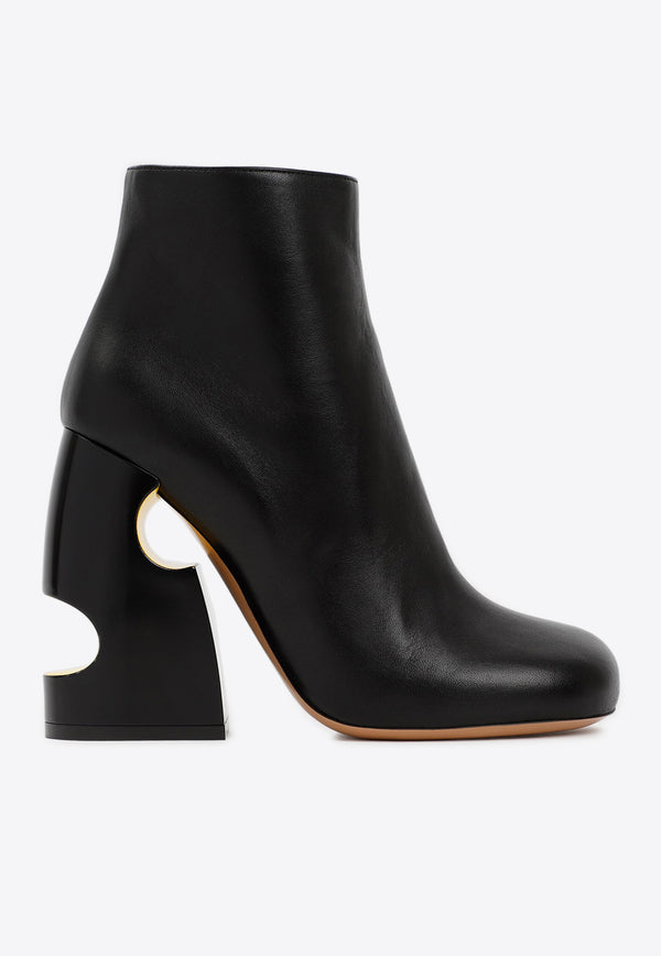110 Meteor Block Ankle Boots in Nappa Leather