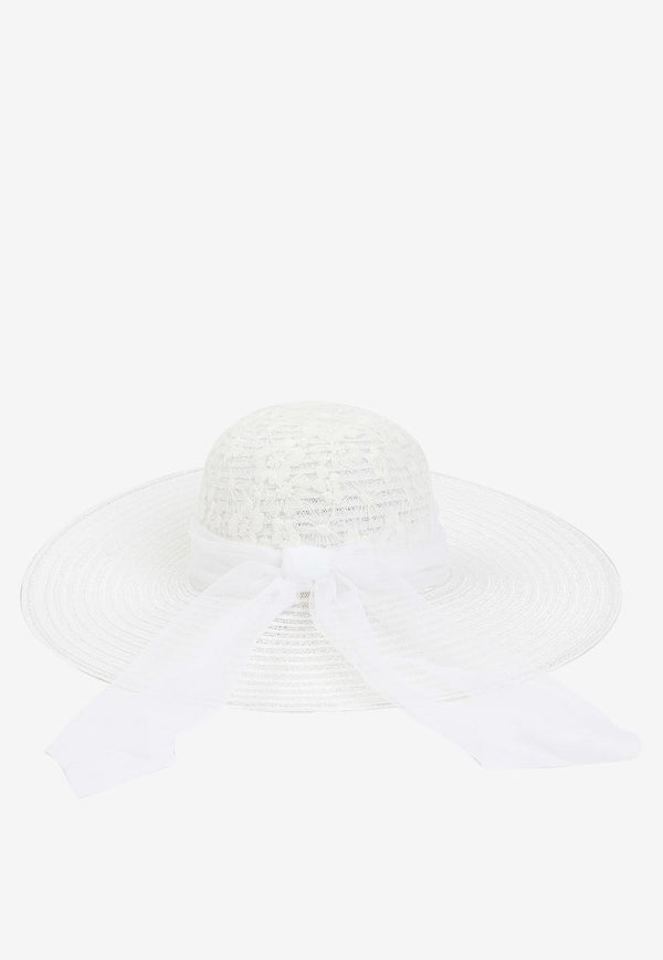 Blanche Hat with Tulle Ribbon