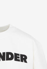 Jil Sander Logo Print Boxy T shirt  J02GC0001.J45148 102 PORCELAIN