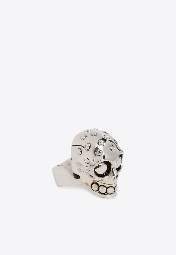 Crystal-Embellished Skull Ring