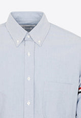 Long-Sleeved Oxford Shirt with Name Tag Patch