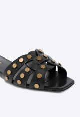 Tribute Studded Leather Flat Sandals