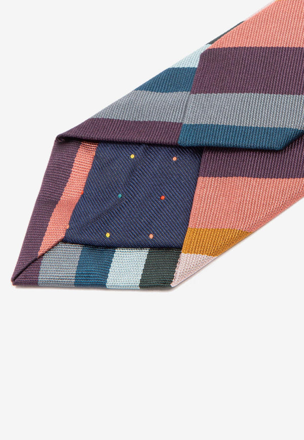 Diagonal-Stripe Silk Tie