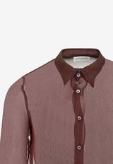 Long-Sleeved Silk Sheer Shirt