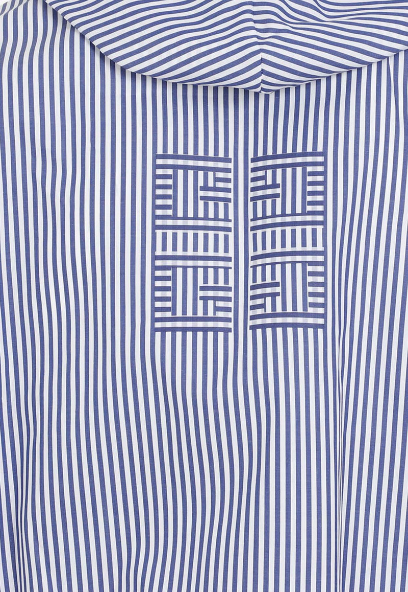 Striped Logo Monogram Zip-Up Jacket