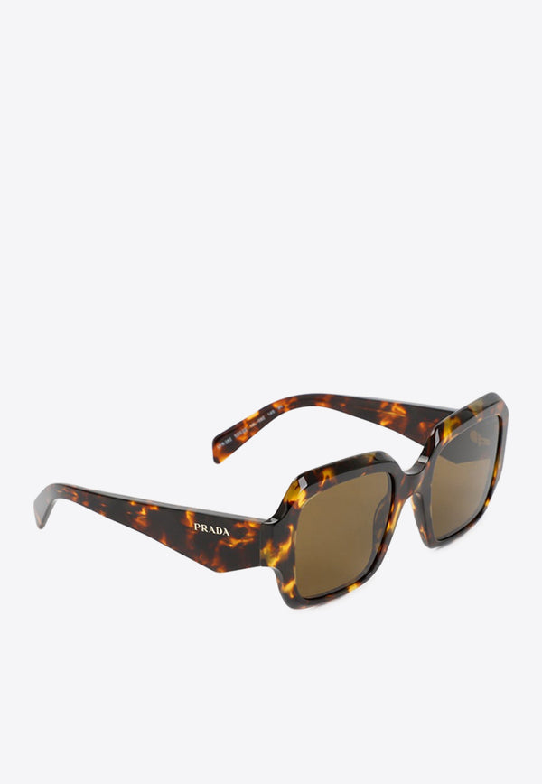 Havana Print Geometric Sunglasses