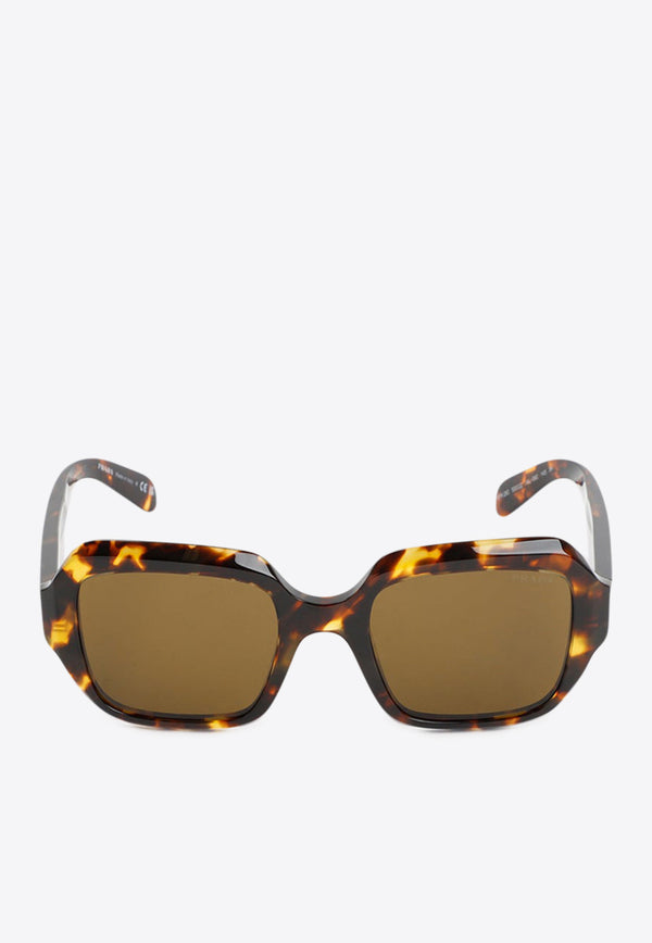 Havana Print Geometric Sunglasses