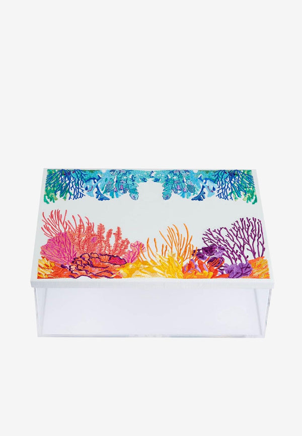 Stitch Jo Coral Embroidered Acrylic Box Multicolor OB8003CA