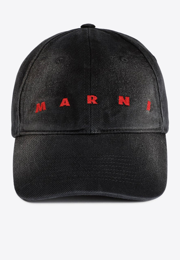 Washed-Out Logo-Embroidered Baseball Cap