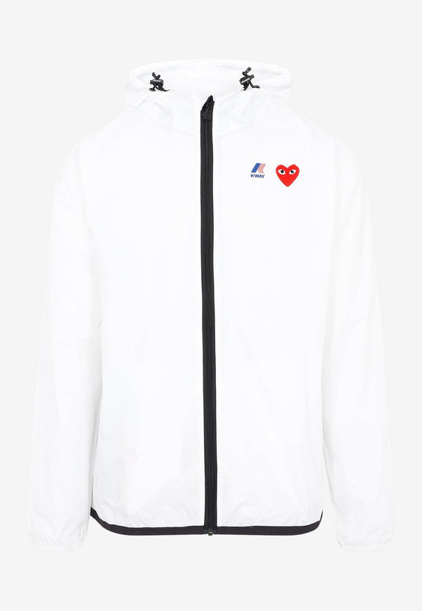 X K-Way Heart-Logo Zip-Up Jacket