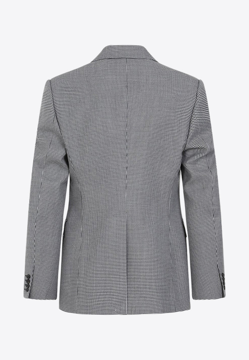 Single-Breasted Houndstooth Blazer