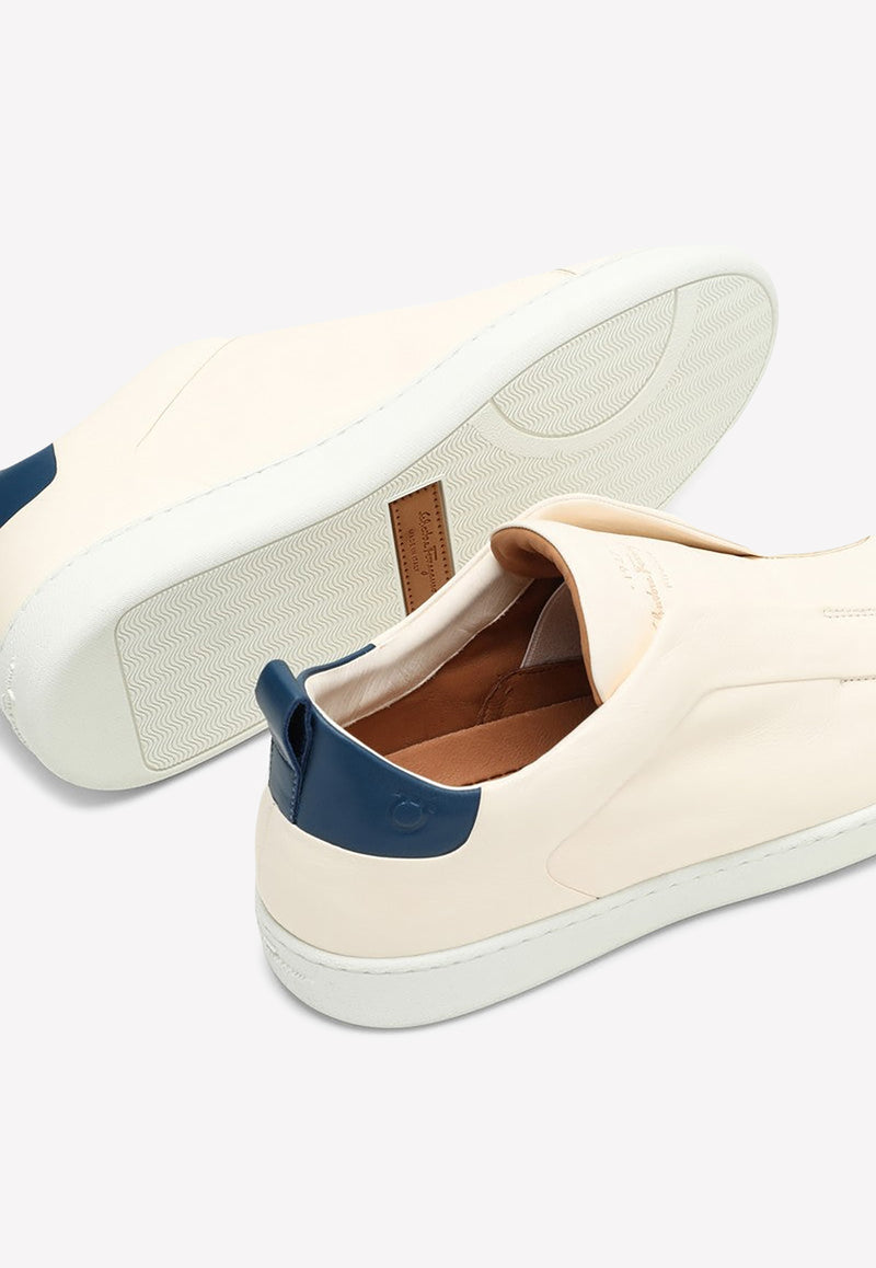 Salvatore Ferragamo Garda Slip-On Leather Sneakers White 0759991MLE/M_FERRA-OM