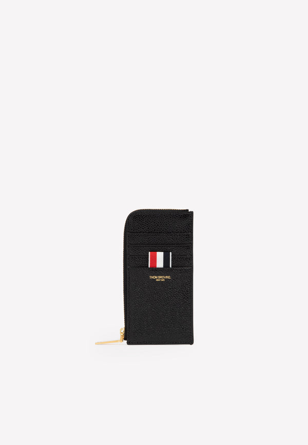 Thom Browne 4 Bar Zip Around Wallet in Grained Leather 39491356786869 MAW080A.00198 001 BLACK