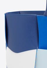 Distorted Arco Tote Bag in Intreccio Leather
