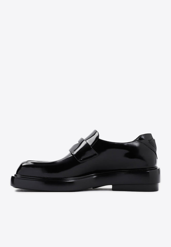 Brushed Calf Leather Chunky Loafers