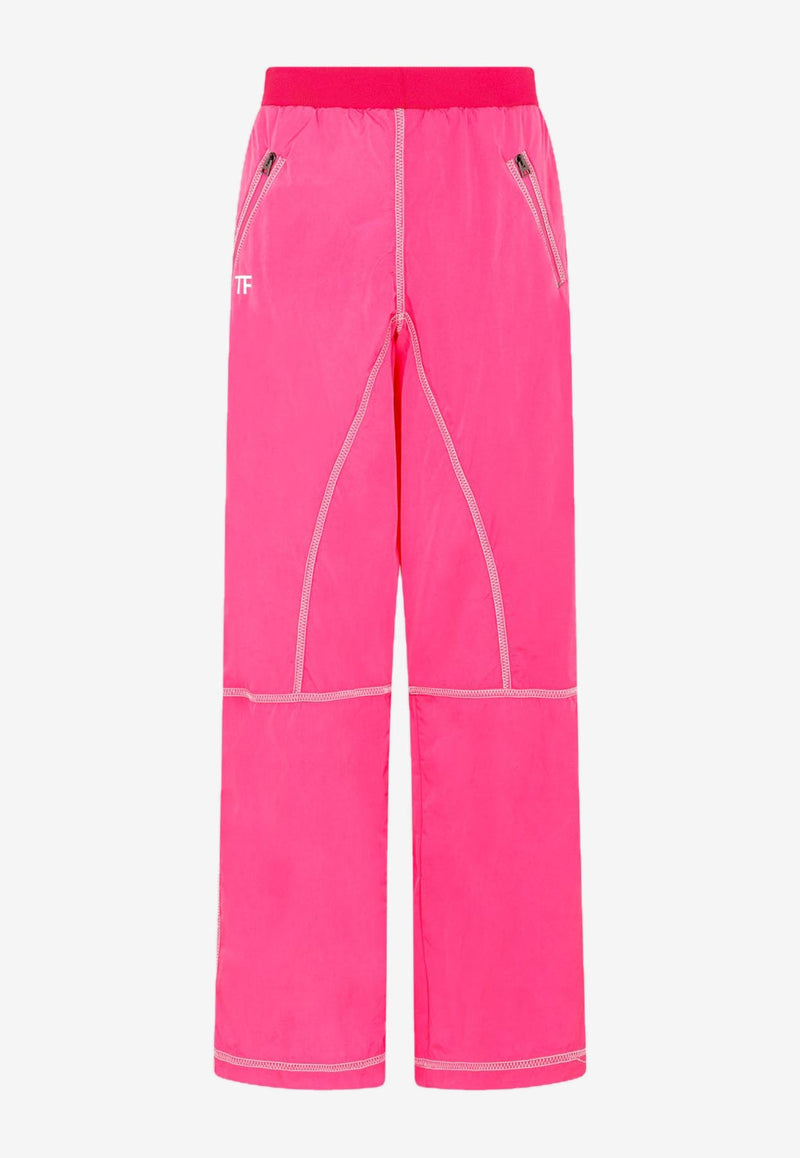 Tom Ford Logo Track Pants with Overlock Stitch PAW515-FAX1027 DP123 Pink