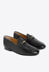 Leather Logo-Plaque Loafers